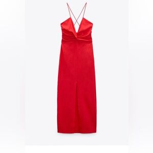 Zara Red Backless Dress